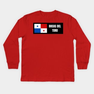 Bocas del Toro City with Panama Flag Kids Long Sleeve T-Shirt